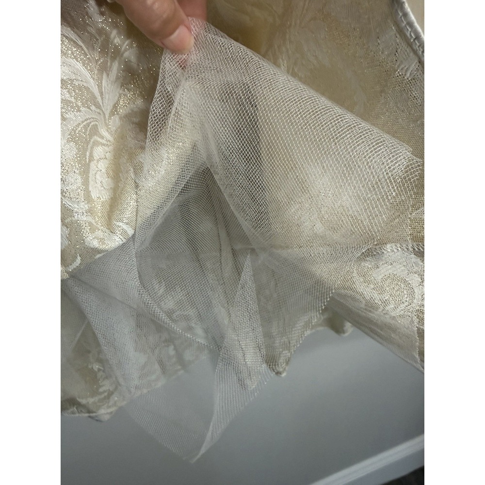 Night Way Collection Strapless Long Dress Gown Cream Gold Shimmer Prom Galla USA - Picture 4 of 9